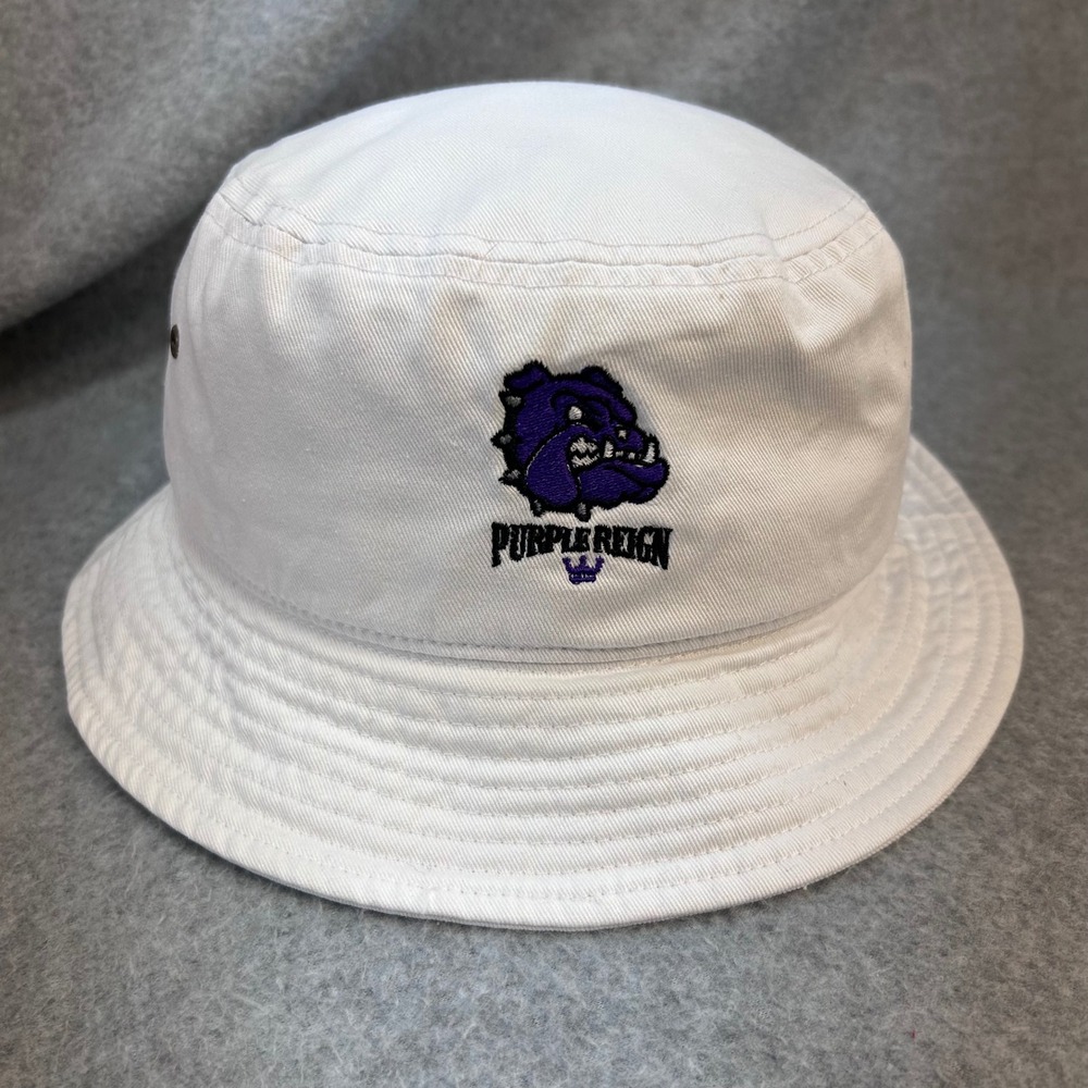 Purple Reign Fayetteville Bulldogs Unisex White Newhattan Bucket Hat S/M